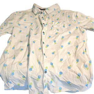 Men's XL Descendent Pineapple Button Down Short Sleeve Slim Fit Flex